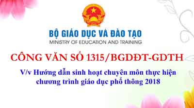 Hướng dẫn sinh hoạt chuyên môn theo công văn 1315/BGD-ĐT